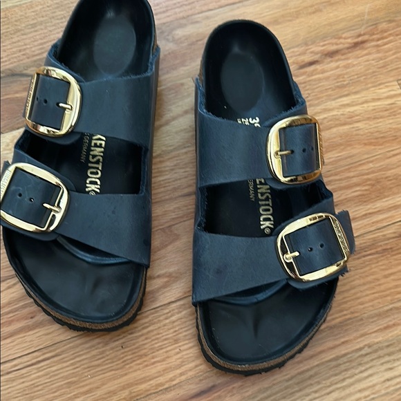 Birkenstock Arizona Big Buckle Navy with Gold Buckles - Picture 6 of 8